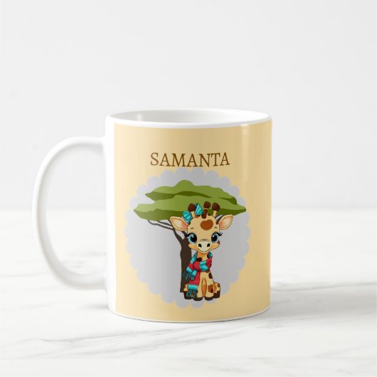  Personalized Giraffe in the Savanna Mug Koffiemok (Links)
