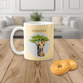  Personalized Giraffe in the Savanna Mug Koffiemok