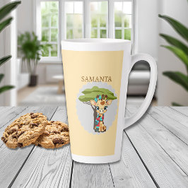  Personalized Giraffe in the Savanna Mug Latte Mok