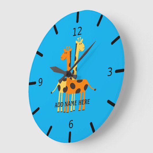Personalized Giraffe Large Clock Grote Klok (Hoek)