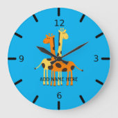 Personalized Giraffe Large Clock Grote Klok (Voorkant)
