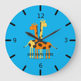 Personalized Giraffe Large Clock Grote Klok
