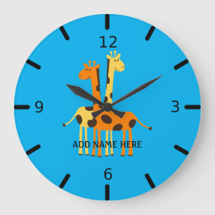 Personalized Giraffe Large Clock Grote Klok
