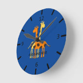 Personalized Giraffe Large Clock Ronde Klok (Hoek)