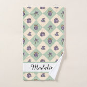 Personalized Girl Academy Checkered Mint Green Handdoek (Handdoek)