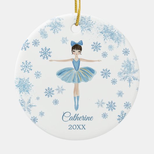 Personalized Girl Ballet Nutcracker Birthday Keramisch Ornament (Voorkant)