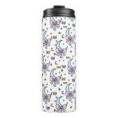 Personalized Girl Cute Bow Name Moons White Thermosbeker (Voorkant)