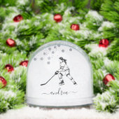 Personalized Girl Ice Hockey Snow Globe Gift Sneeuwbol (Kerstmis)