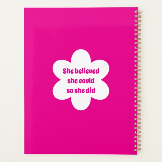 Personalized Girl Power Yearly Planner (Achterkant)