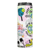 Personalized "Girl-Powered Pickleball Time" Thermosbeker (Achterkant)