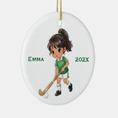 Personalized Girls Field Hockey Player Keramisch Ornament (Rechts)