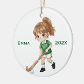 Personalized Girls Field Hockey Player Keramisch Ornament (Links)