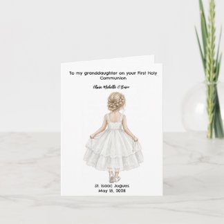 Personalized Girls First Holy Communion  Card Kaart