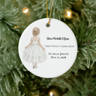 Personalized Girls First Holy Communion  Keramisch Ornament