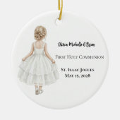 Personalized Girls First Holy Communion Keramisch Ornament (Voorkant)