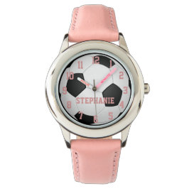 Personalized Girl's Voetbal Watch Horloge