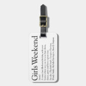 Personalized Girls Weekend Definition Tote Bag Bagagelabel (Voorkant verticaal)