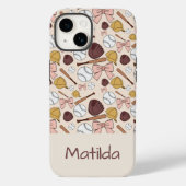 Personalized Girly Baseball Bow Pattern Phone Case (Achterkant)