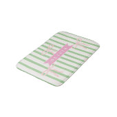 Personalized Girly Coquette Green Stripe Bow Badmat (Gekanteld)