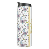 Personalized Girly Cute Bow Name Moons White Thermosbeker (Geroteerd rechts)