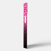 Personalized Girly Hot Pink Glitter Black Ombre Case-Mate iPhone Case (Achterkant / Rechts)