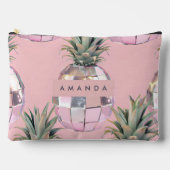 Personalized Glam Disco Pineapple Pink Metallic Etui (Voorkant)