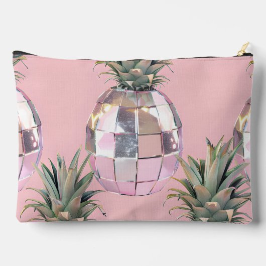 Personalized Glam Disco Pineapple Pink Metallic Etui (Achterkant)