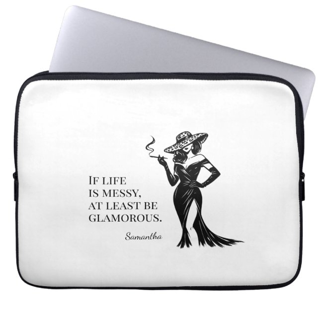 Personalized Glam Style Quote Design  Laptop Sleeve (Voorkant)