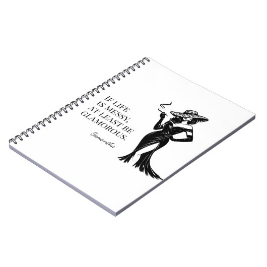 Personalized Glam Style Quote Design  Notitieboek (Linkerzijde)