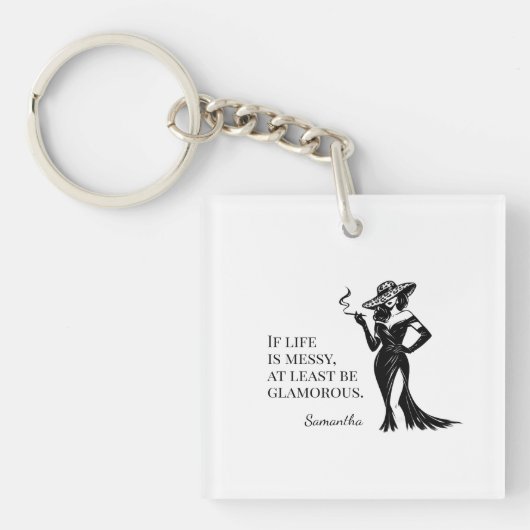 Personalized Glam Style Quote Design  Sleutelhanger (voorkant)
