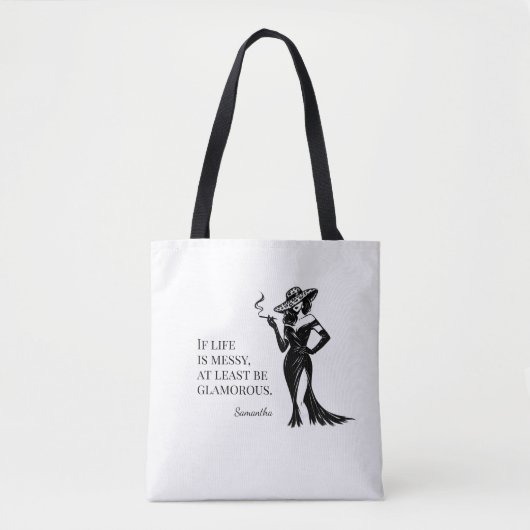 Personalized Glam Style Quote Design Tote Bag (Voorkant)