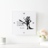 Personalized Glam Style Quote Design Wall Clock Vierkante Klok (Huis)