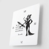 Personalized Glam Style Quote Design Wall Clock Vierkante Klok (Hoek)