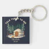 Personalized Glamping Yurt Adventure Retro Camping Sleutelhanger (Achterkant)