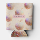 Personalized Glitter Apple Sparkle Fruit Pastel  Blikjeskoeler (Voorkant)