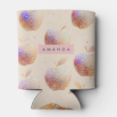 Personalized Glitter Apple Sparkle Fruit Pastel  Blikjeskoeler (Achterkant)