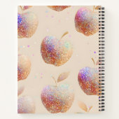 Personalized Glitter Apple Sparkle Fruit Pastel  Notitieboek (Achterkant)