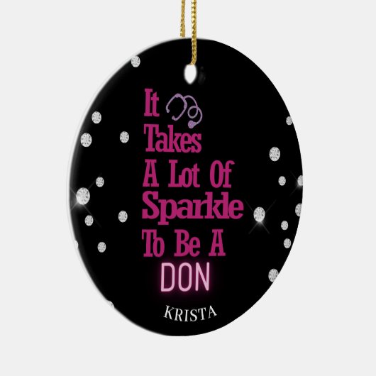 Personalized Glitter Director of Nursing Keramisch Ornament (Rechts)