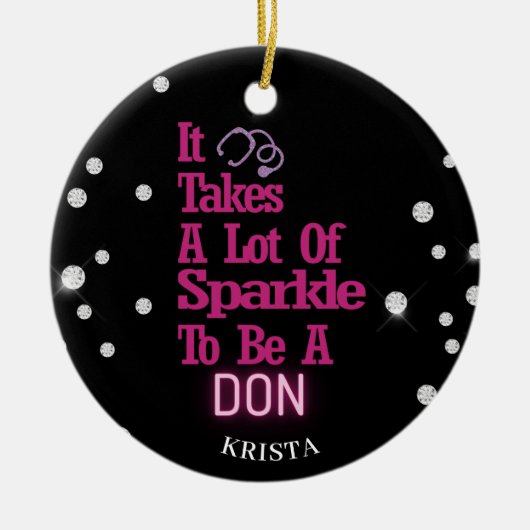 Personalized Glitter Director of Nursing Keramisch Ornament (Voorkant)