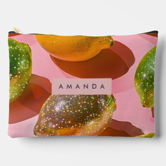 Personalized Glitter Lemon Citrus Design Etui (Voorkant)