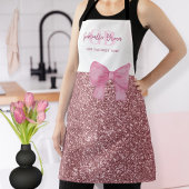 Personalized Glitter Pink Apron Mom The Best Chef Schort