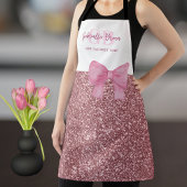 Personalized Glitter Pink Apron Mom The Best Chef Schort