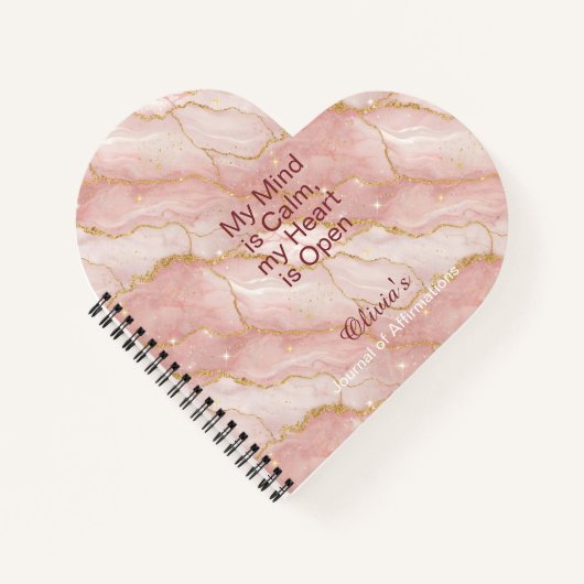 Personalized Glitter Positive Quotes Journal Notitieboek (Voorkant)