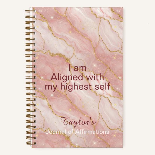 Personalized Glitter Positive Quotes Journal Notitieboek (Voorkant)