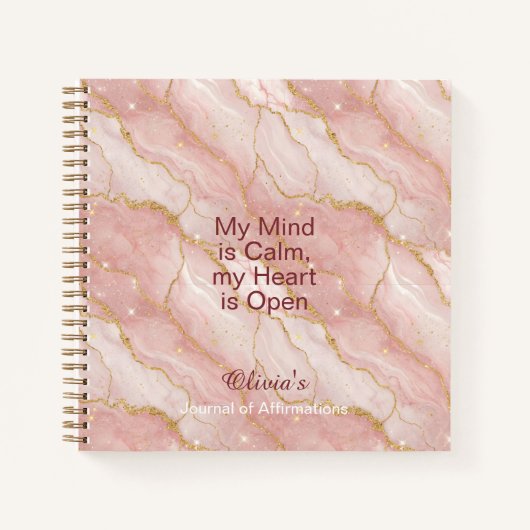 Personalized Glitter Positive Quotes Journal Notitieboek (Voorkant)