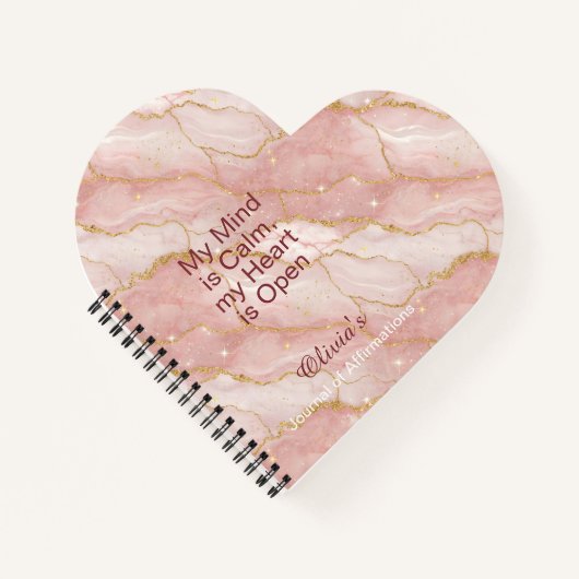 Personalized Glitter Positive Quotes Journal Notitieboek (Voorkant)
