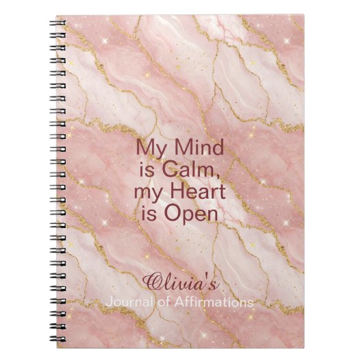 Personalized Glitter Positive Quotes Journal Notitieboek (Voorkant)