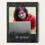 Personalized Glossy Black 5 Photo Collage Planner (Achterkant)