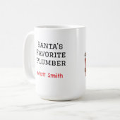 Personalized Gnome Plumber/Handyman Christmas Koffiemok (Voorkant links)