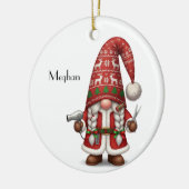 Personalized Gnome Xmas Hair Stylist Keramisch Ornament (Links)